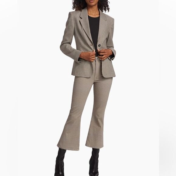 New Frame Le Crop Flare Houndstooth Stretch Jeans Size 26 - Picture 16 of 16